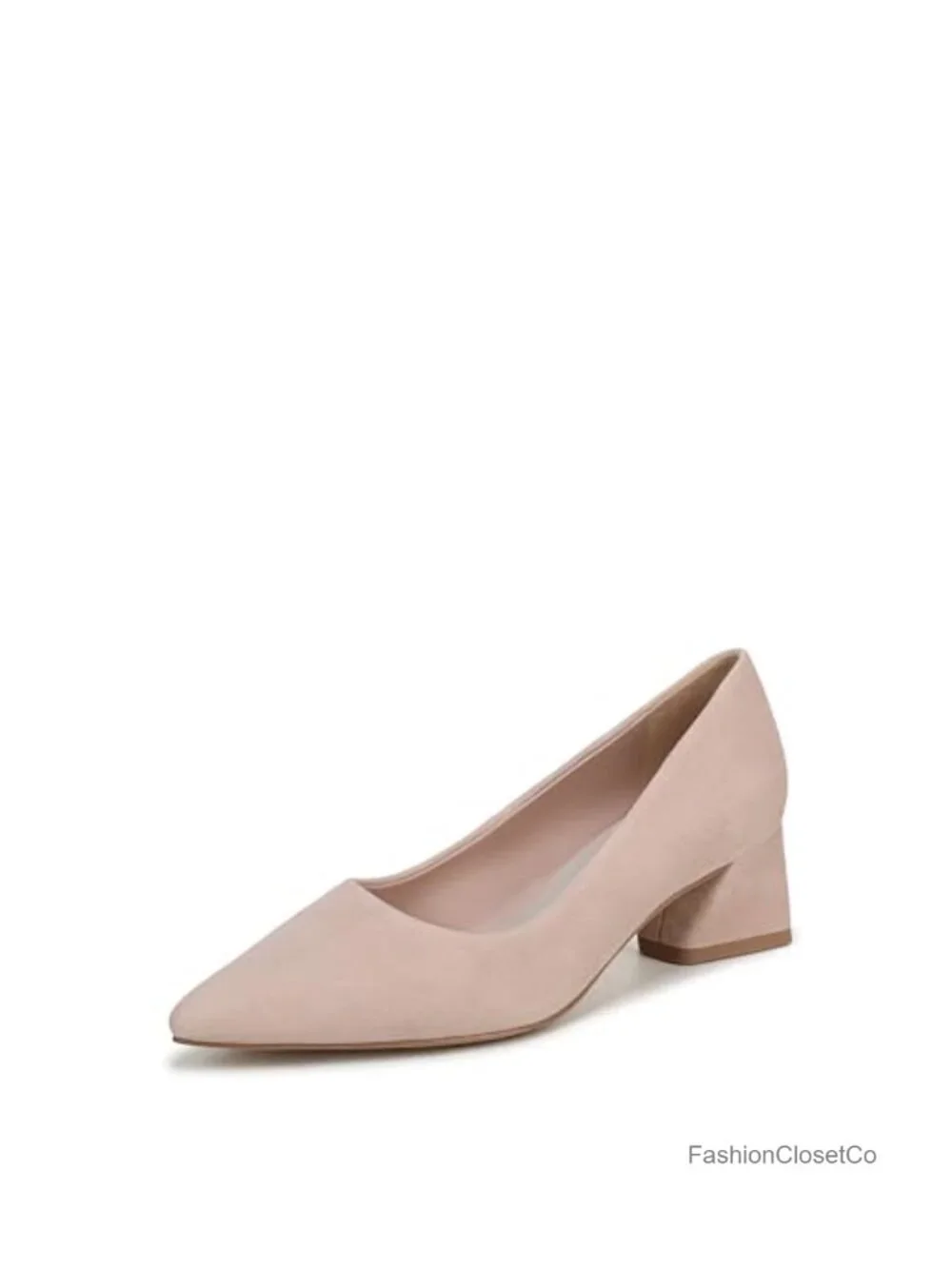 Franco Sarto Racer Pointed Toe Block Heel Pumps Suede Women's Shoes